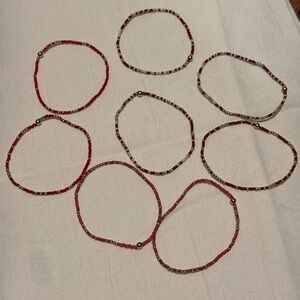 ENewton Lot of 8 Red/White/Gold Bracelets
